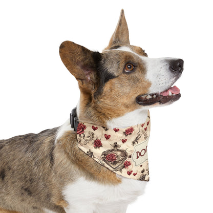 Renaissance Rose Personalized Dog Bandana With Adjustable Collar