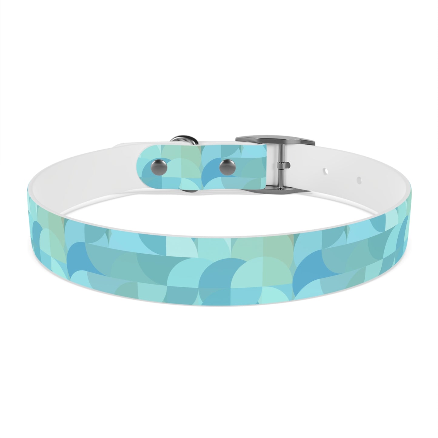 Turquoise Geometric Pattern Dog Collar