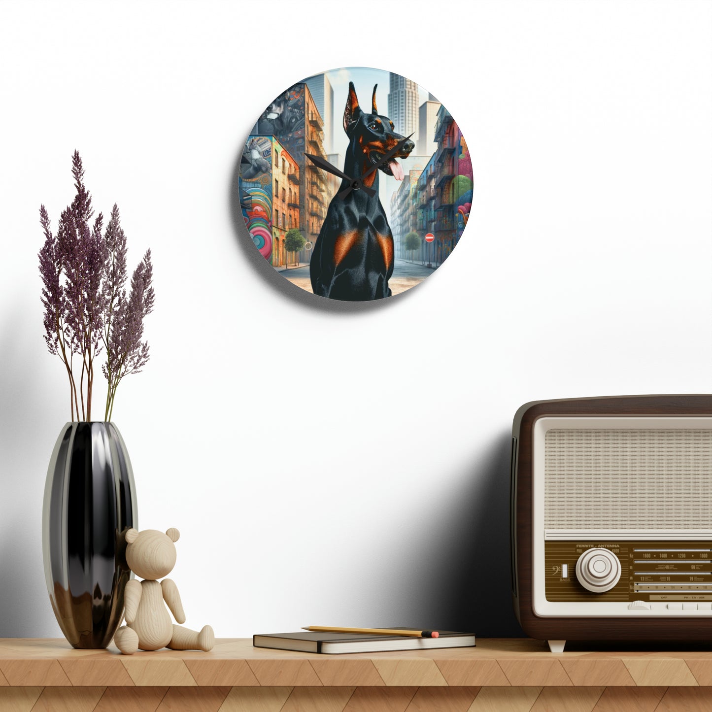 Cosmopolitan Canine Doberman Clock