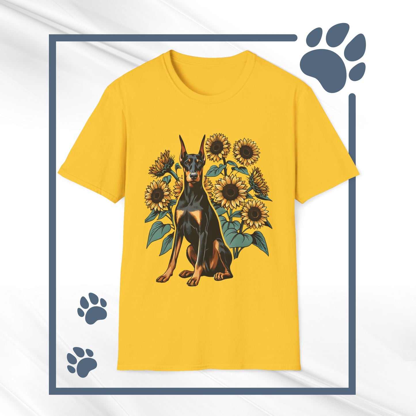 Doberman Sunflowers Unisex Tee