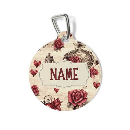 Renaissance Rose Personalized Dog Tag