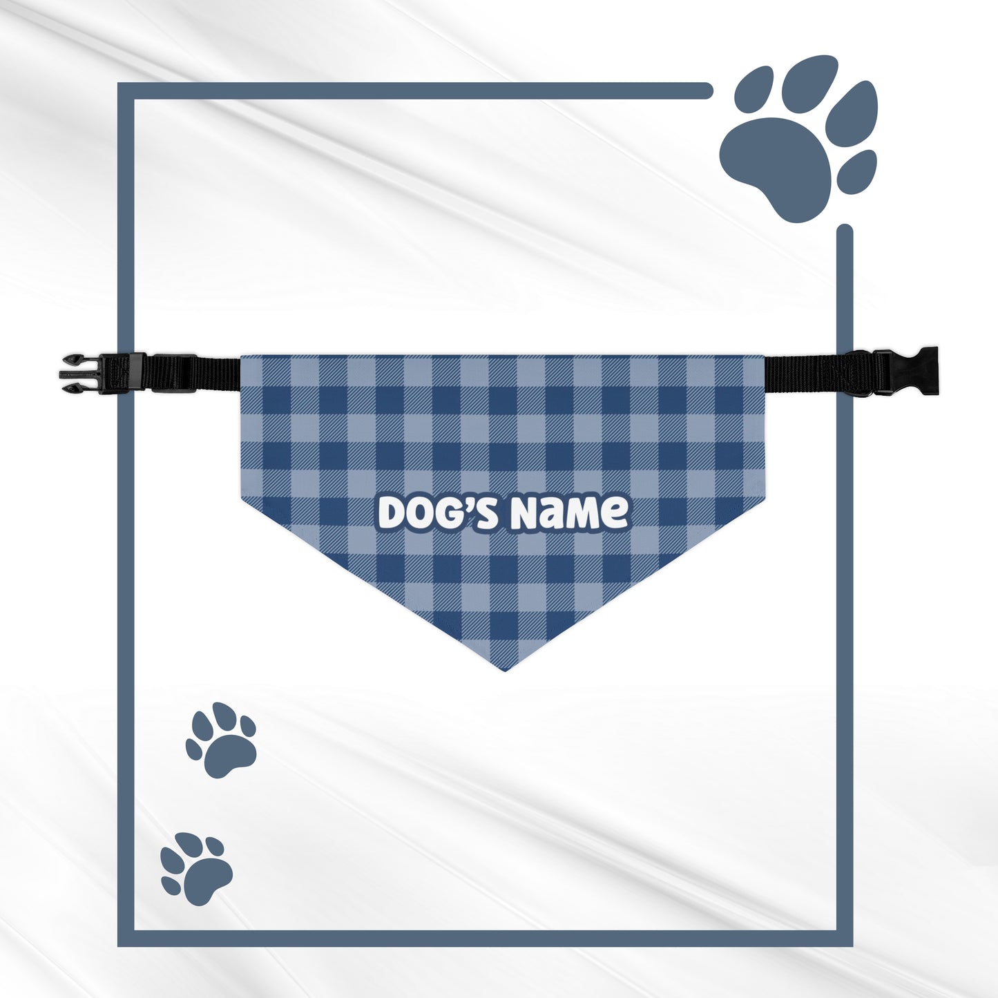 Checked Charm Personalized Dog Bandana With Adjustable Collar