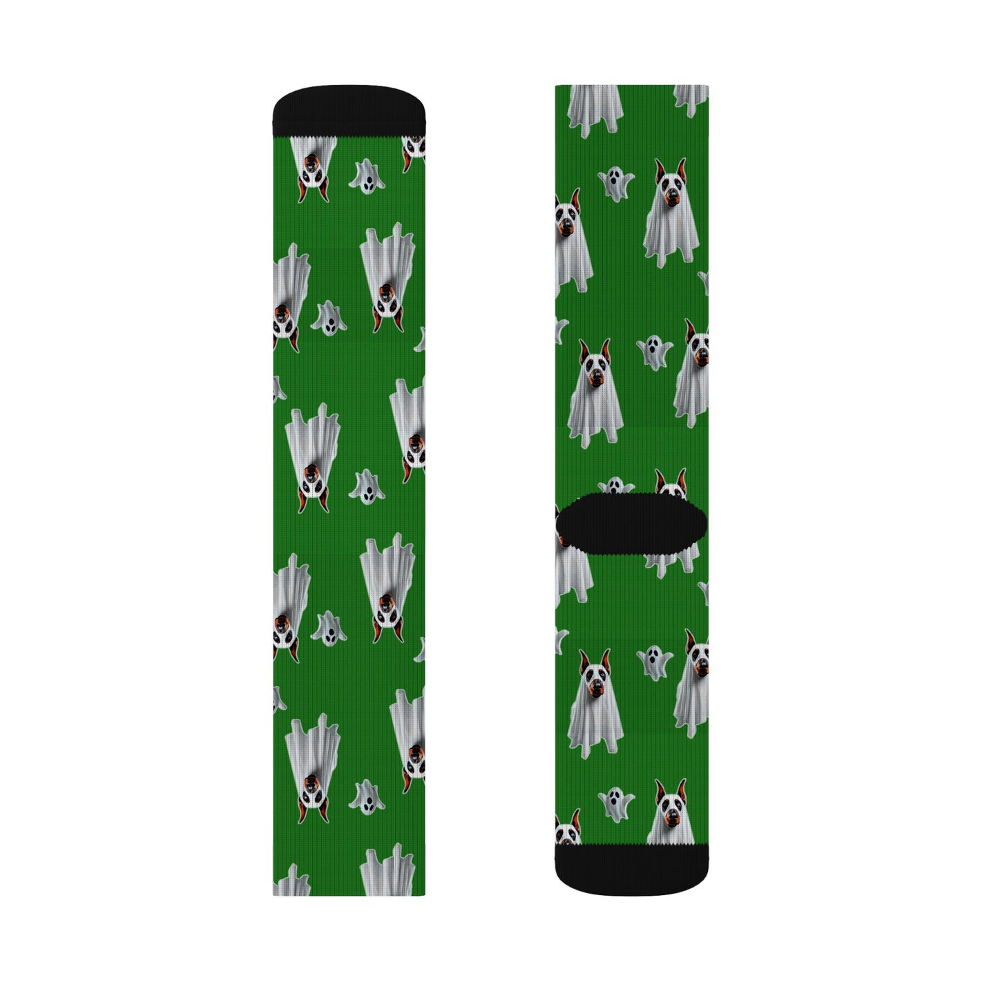 Ghoul Green Doberman Ghost Socks