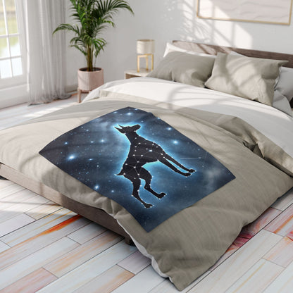 Doberman Dog Fleece Blanket - Starry Night Sky Throw