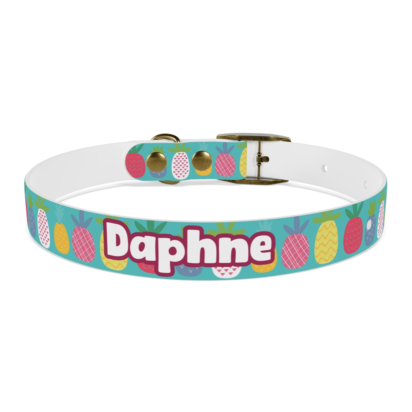 Funky Pineapples Personalized Dog Collar