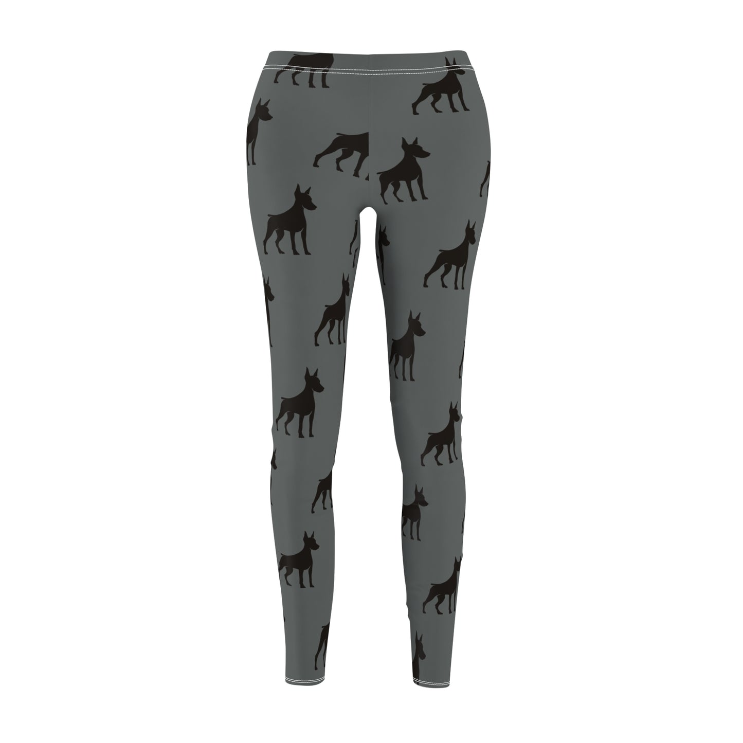 Grey Doberman Silhouette Leggings