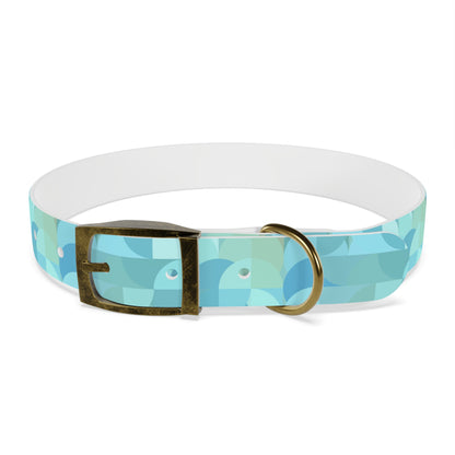 Turquoise Geometric Pattern Dog Collar