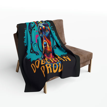 Doberman Proud Arctic Fleece Blanket