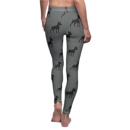 Grey Doberman Silhouette Leggings