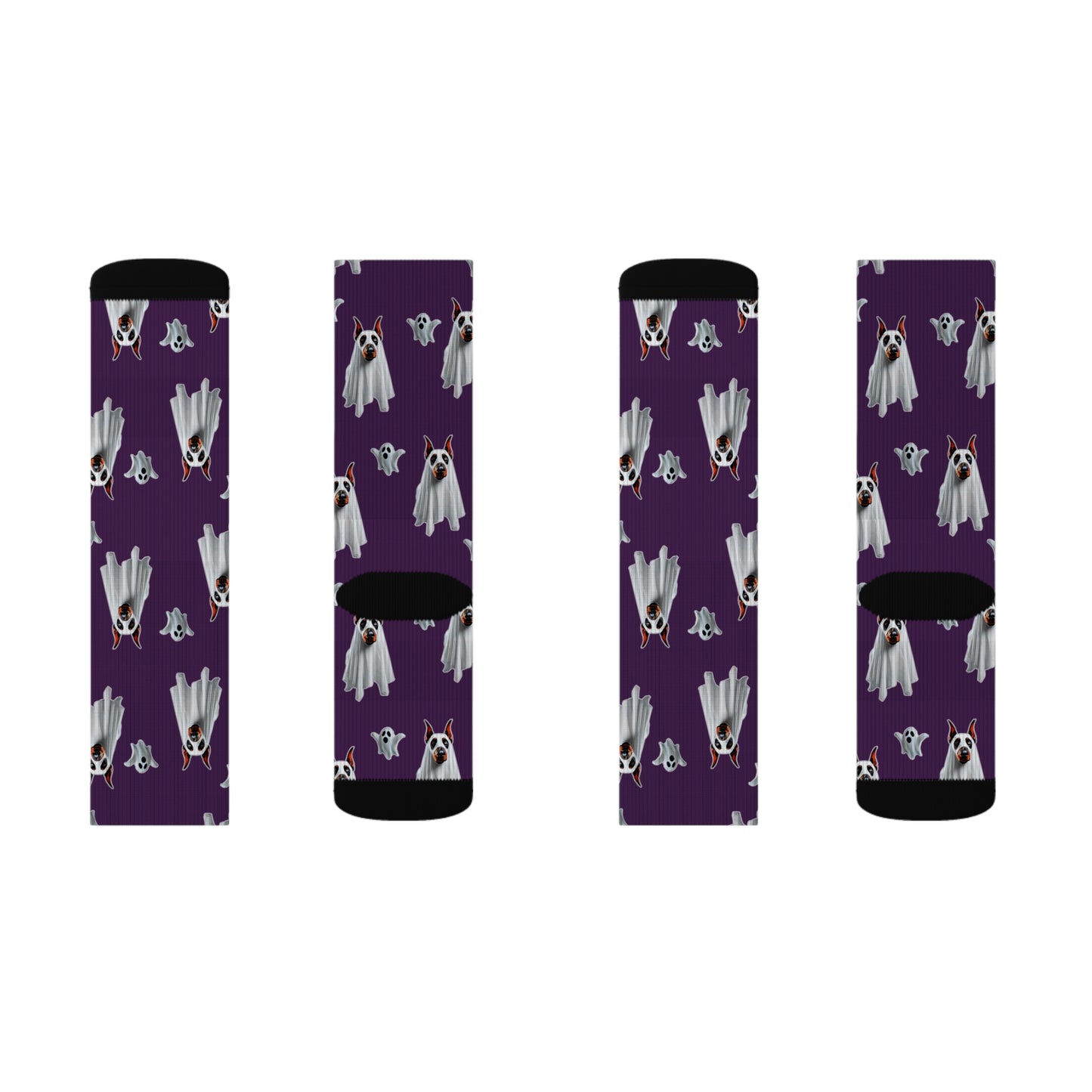 Mystic Purple Doberman Ghost Socks