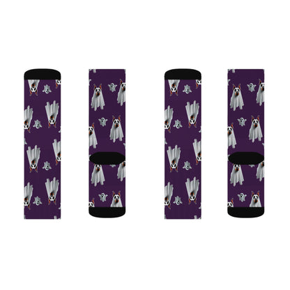 Mystic Purple Doberman Ghost Socks