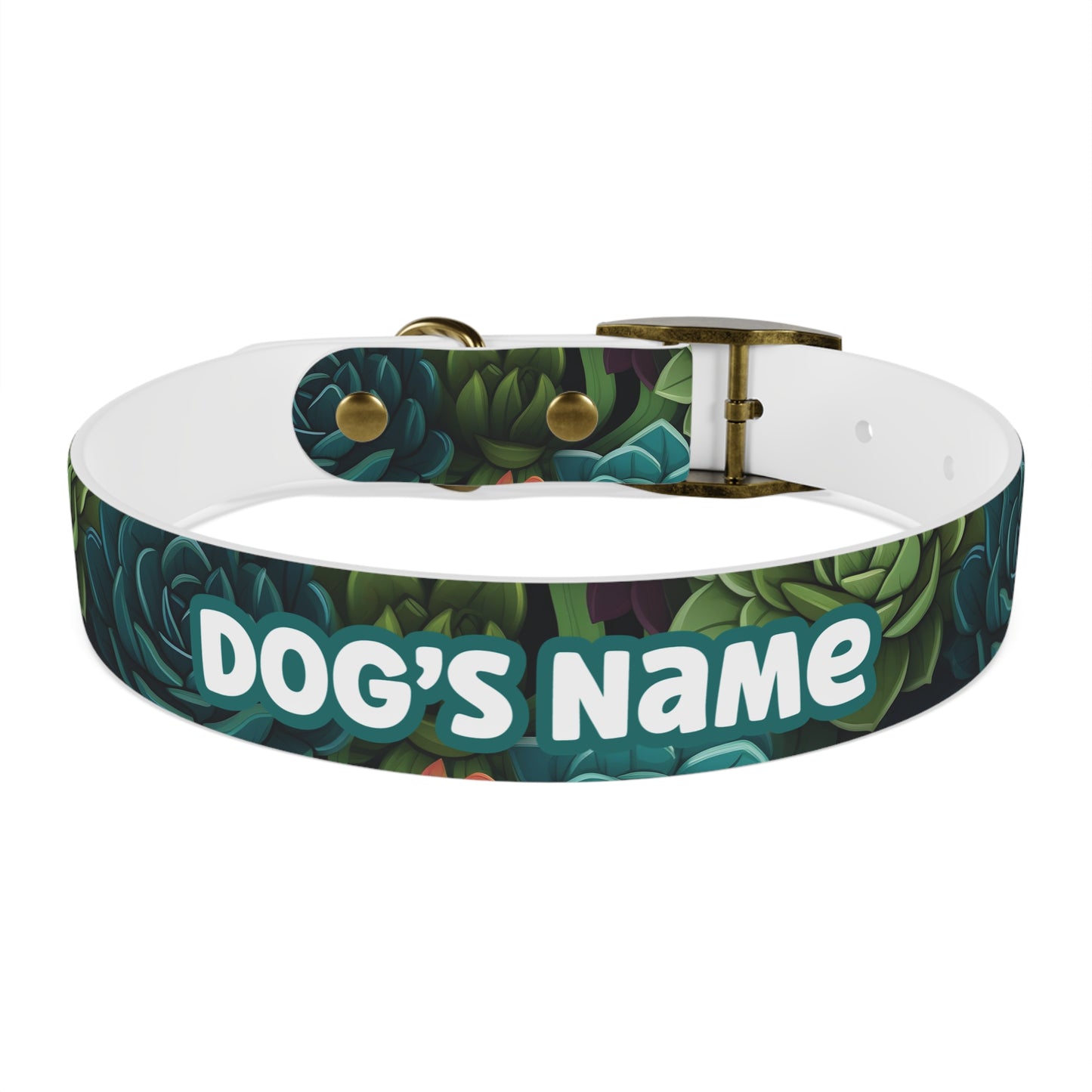 Succulent Oasis Personalized Dog Collar