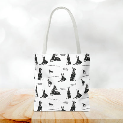 Doberman Quotes All Over Printed Tote Bag