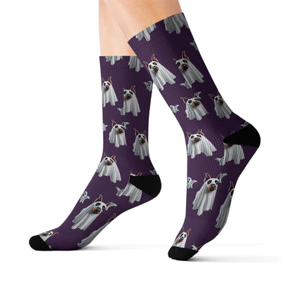 Mystic Purple Doberman Ghost Socks