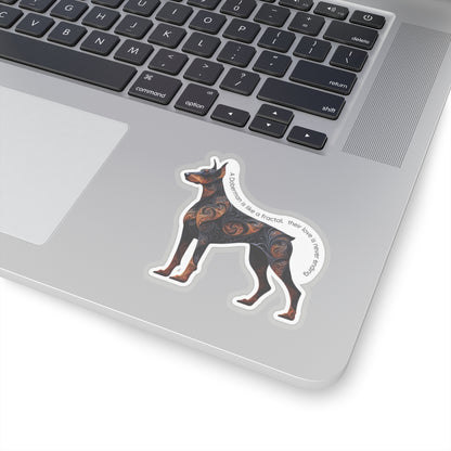 Fractal Doberman Kiss-Cut Sticker