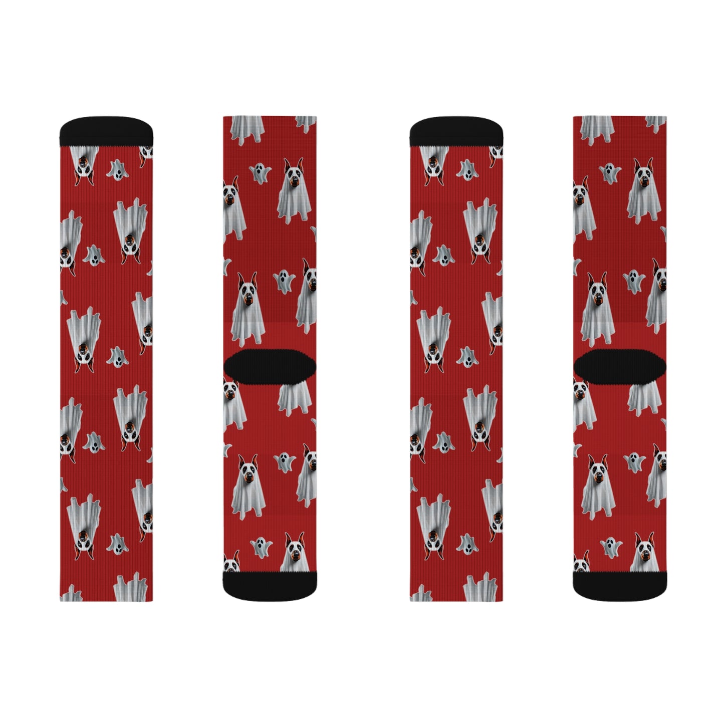 Blood Red Doberman Ghost Socks