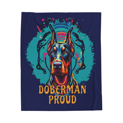 Doberman Proud Velveteen Plush Blanket