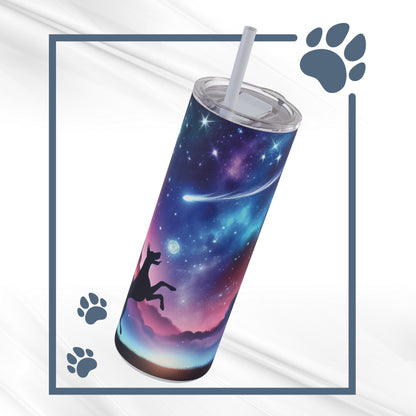 Doberman Playing With The Stars Skinny Matte Tumbler, 20oz