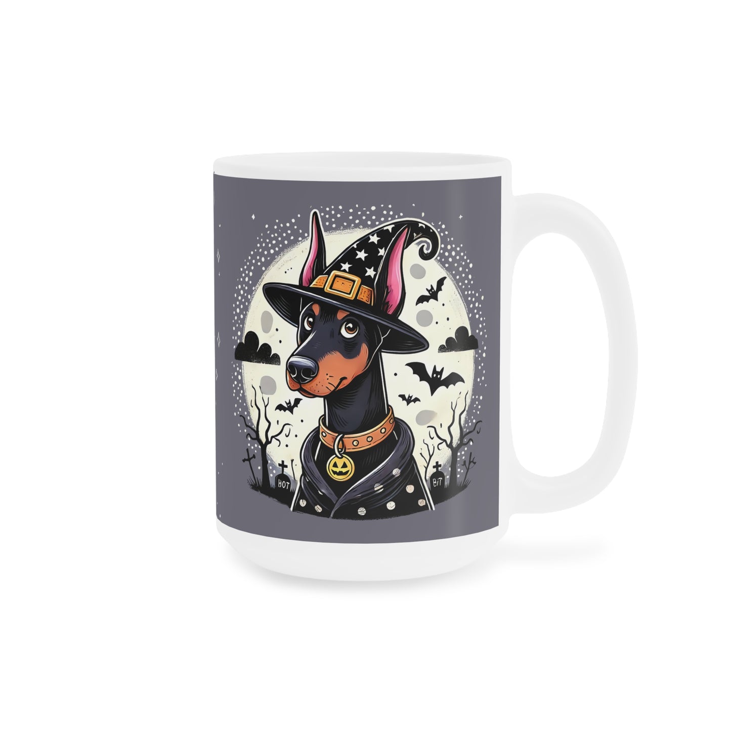 Doberman Witch Ceramic Mug