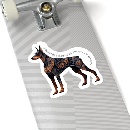 Fractal Doberman Kiss-Cut Sticker