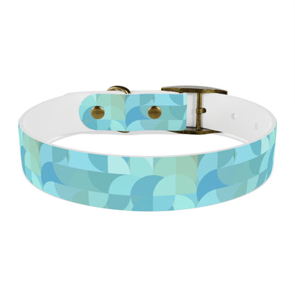 Turquoise Geometric Pattern Dog Collar