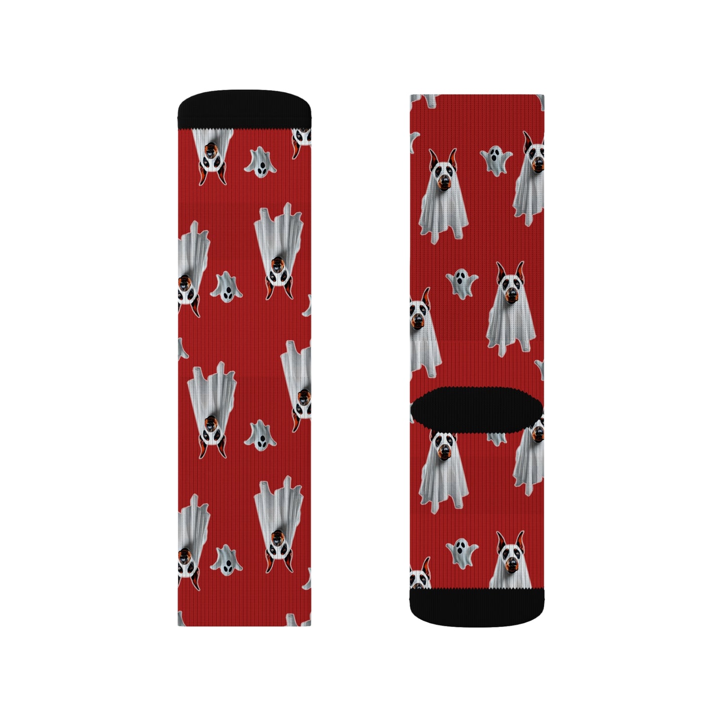 Blood Red Doberman Ghost Socks