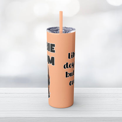 Dobie Mom Skinny Tumbler with Straw, 20oz