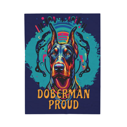 Doberman Proud Velveteen Plush Blanket