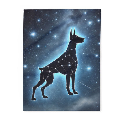 Doberman Dog Fleece Blanket - Starry Night Sky Throw