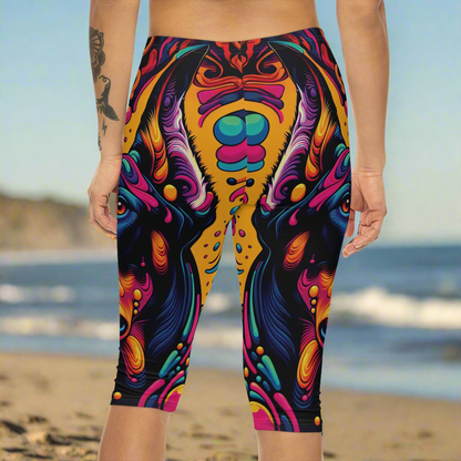 Bold, Bright Doberman Capri Leggings