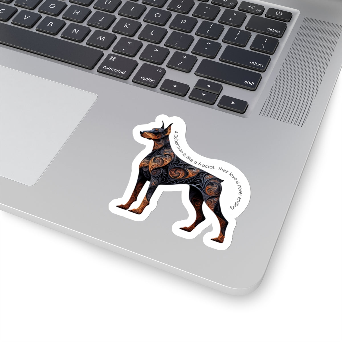 Fractal Doberman Kiss-Cut Sticker