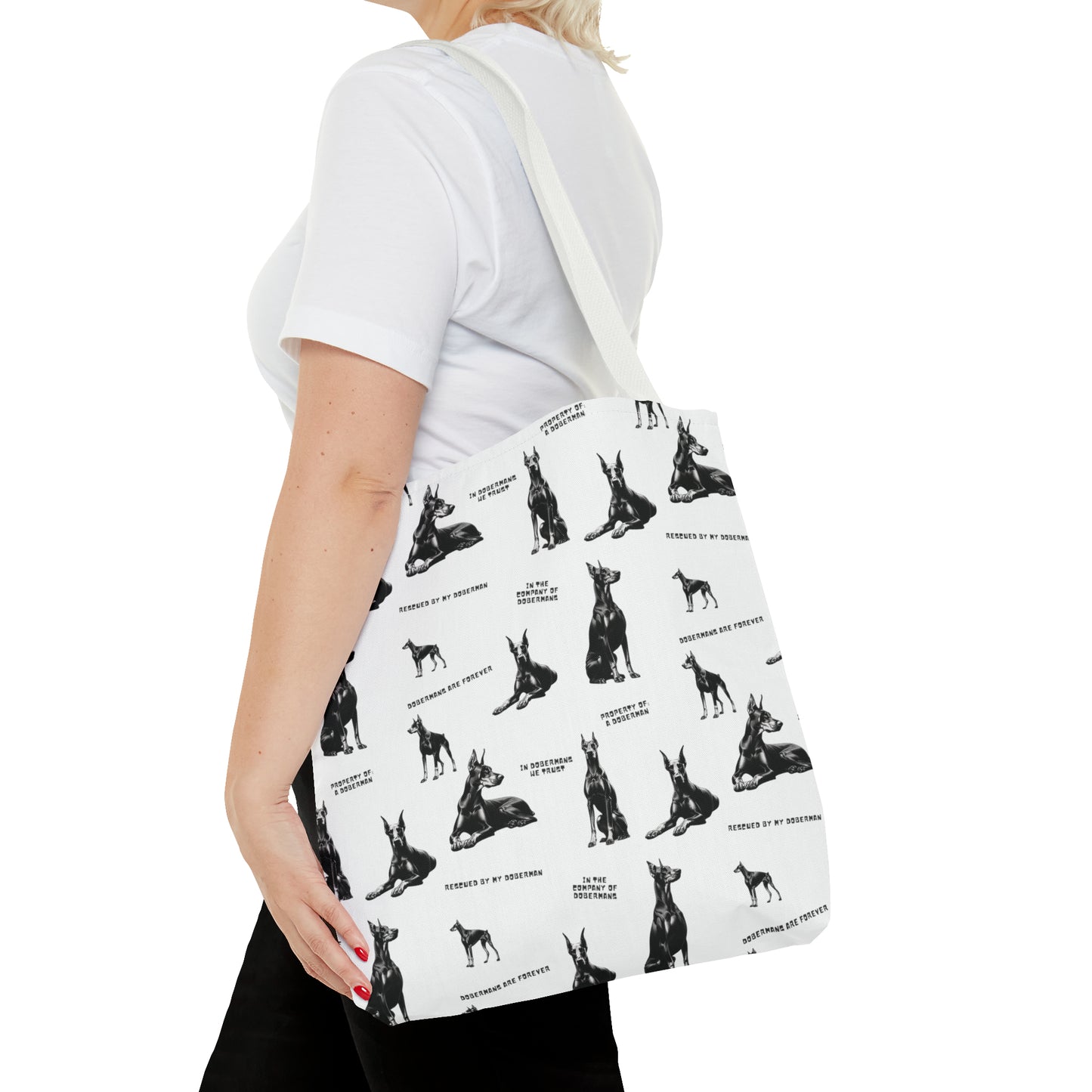 Doberman Quotes All Over Printed Tote Bag