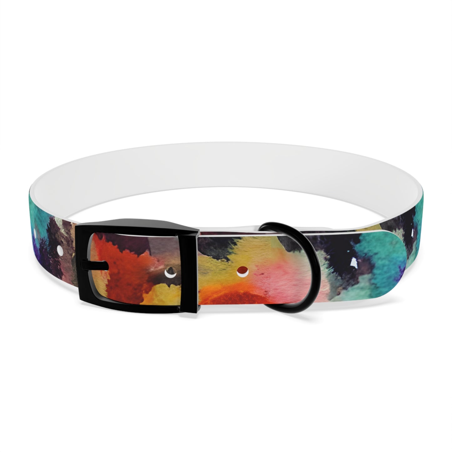 Abstract Watercolor Personalized Dog Collar