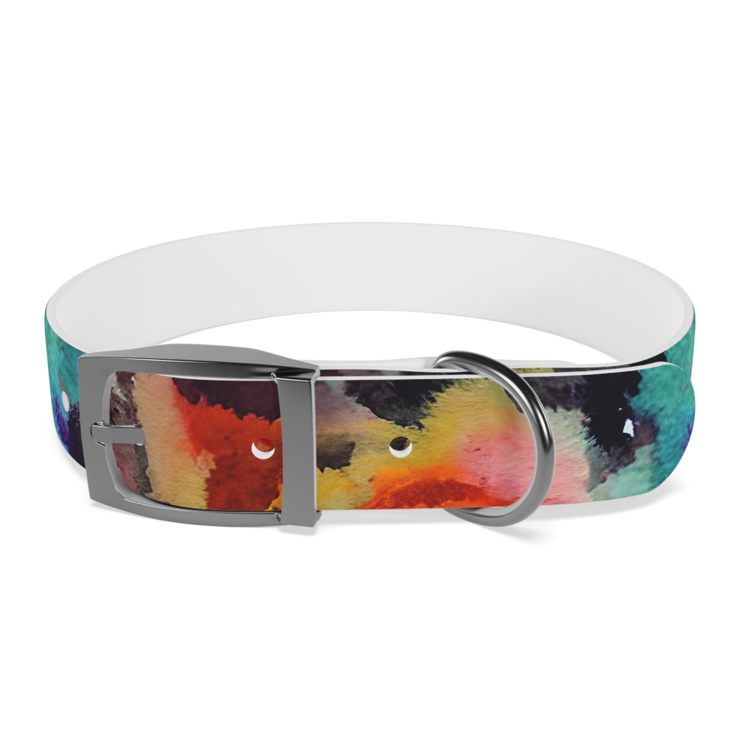 Abstract Watercolor Personalized Dog Collar