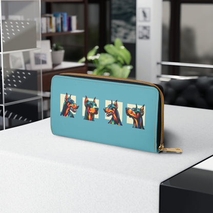 Pop Art Dobermans Zippered Wallet