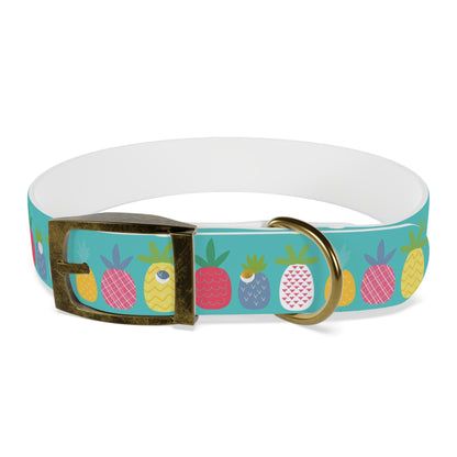 Funky Pineapples Personalized Dog Collar