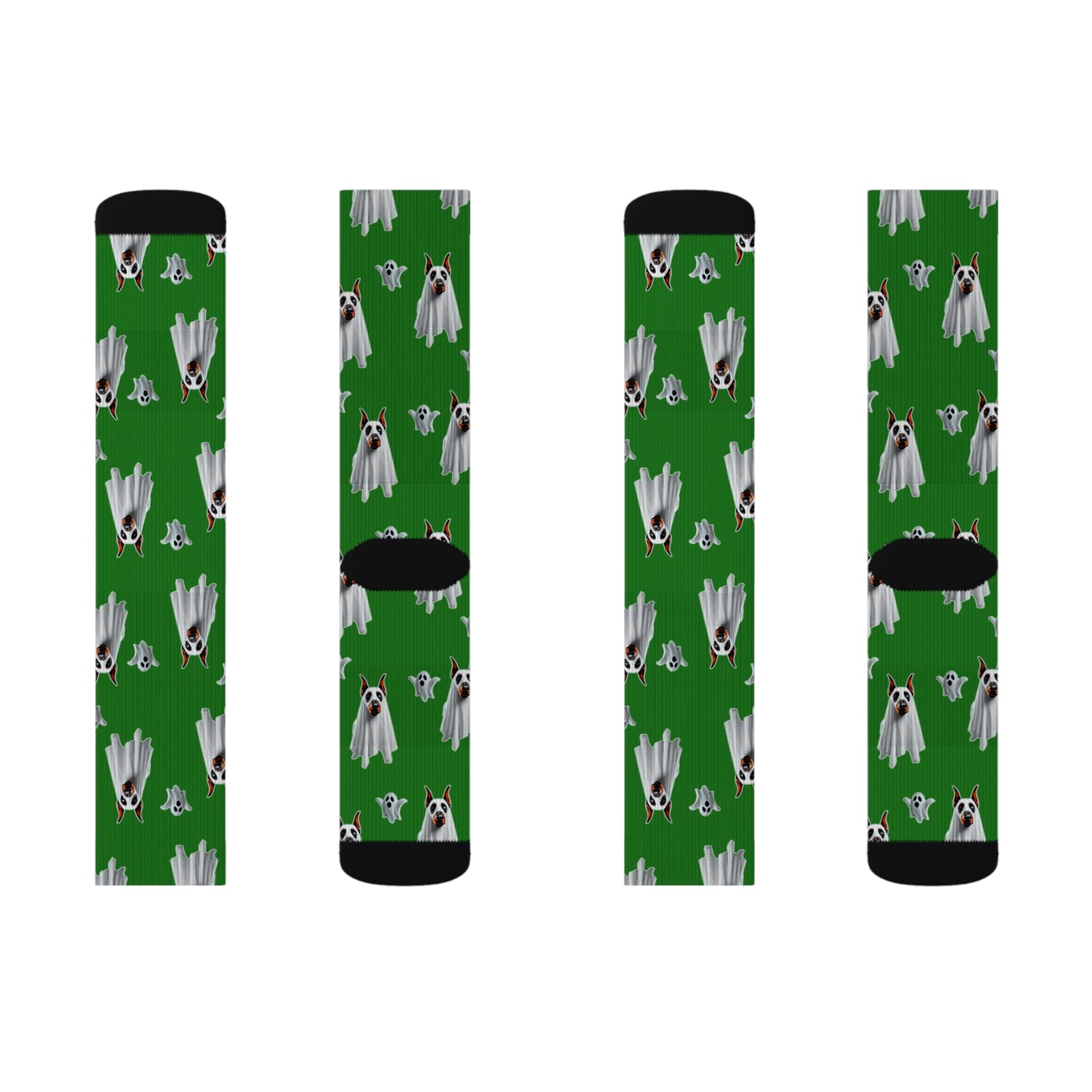 Ghoul Green Doberman Ghost Socks