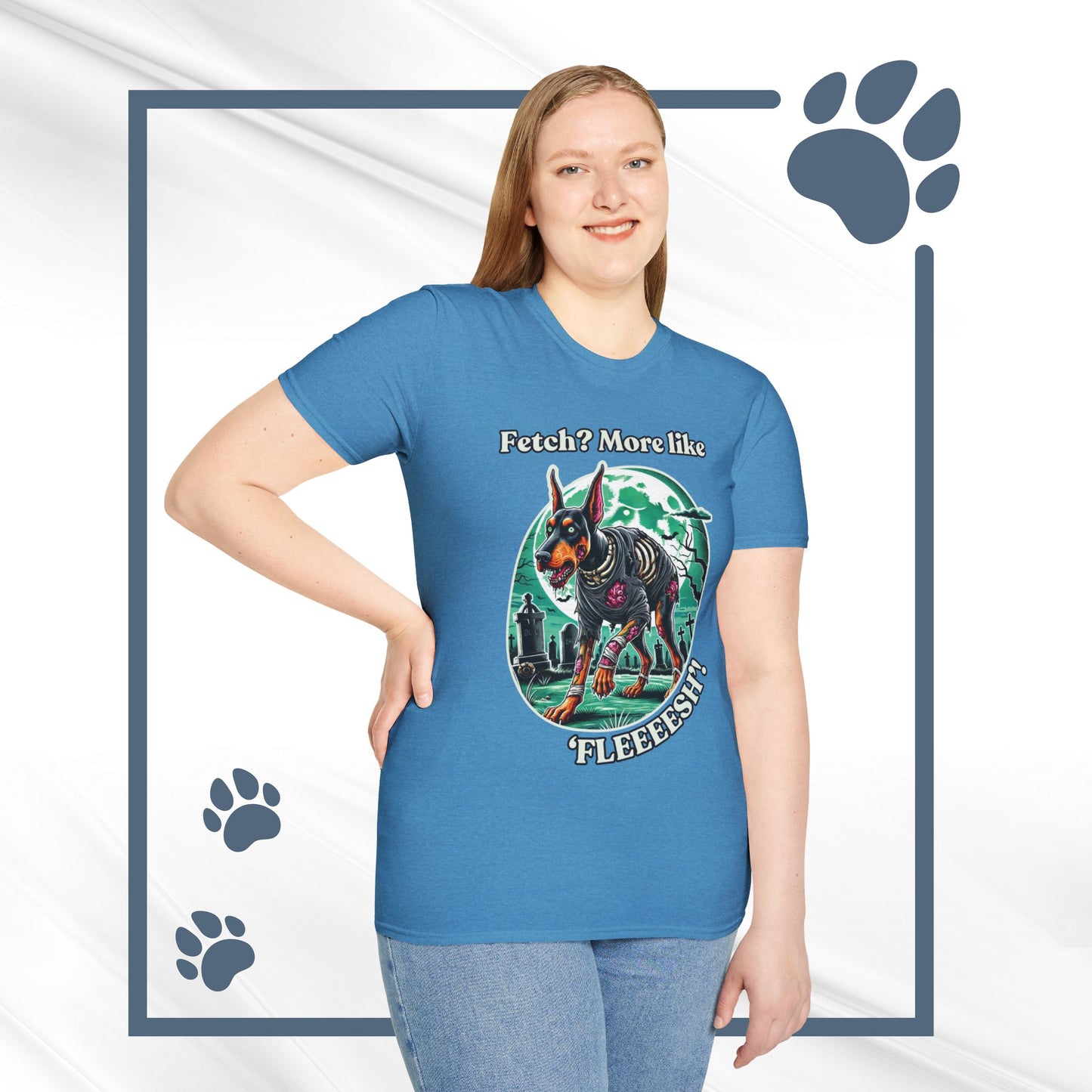 Halloween Zombie Doberman T-Shirt