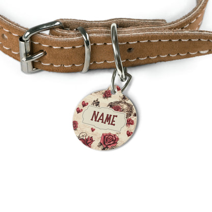 Renaissance Rose Personalized Dog Tag