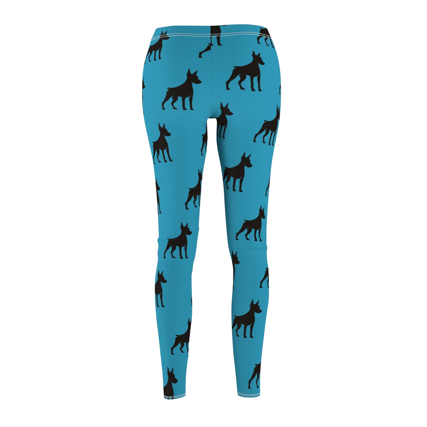 Turquoise Doberman Silhouette Leggings