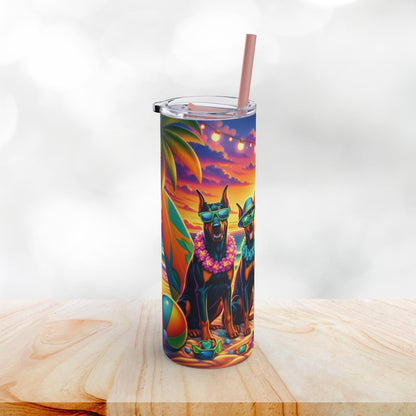 Doberman Beach Party 20oz Stainless Steel Tumbler