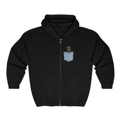 Pocket Dobie Zip Up Hoodie