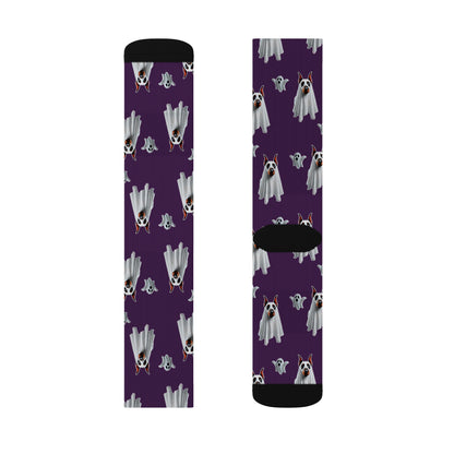 Mystic Purple Doberman Ghost Socks