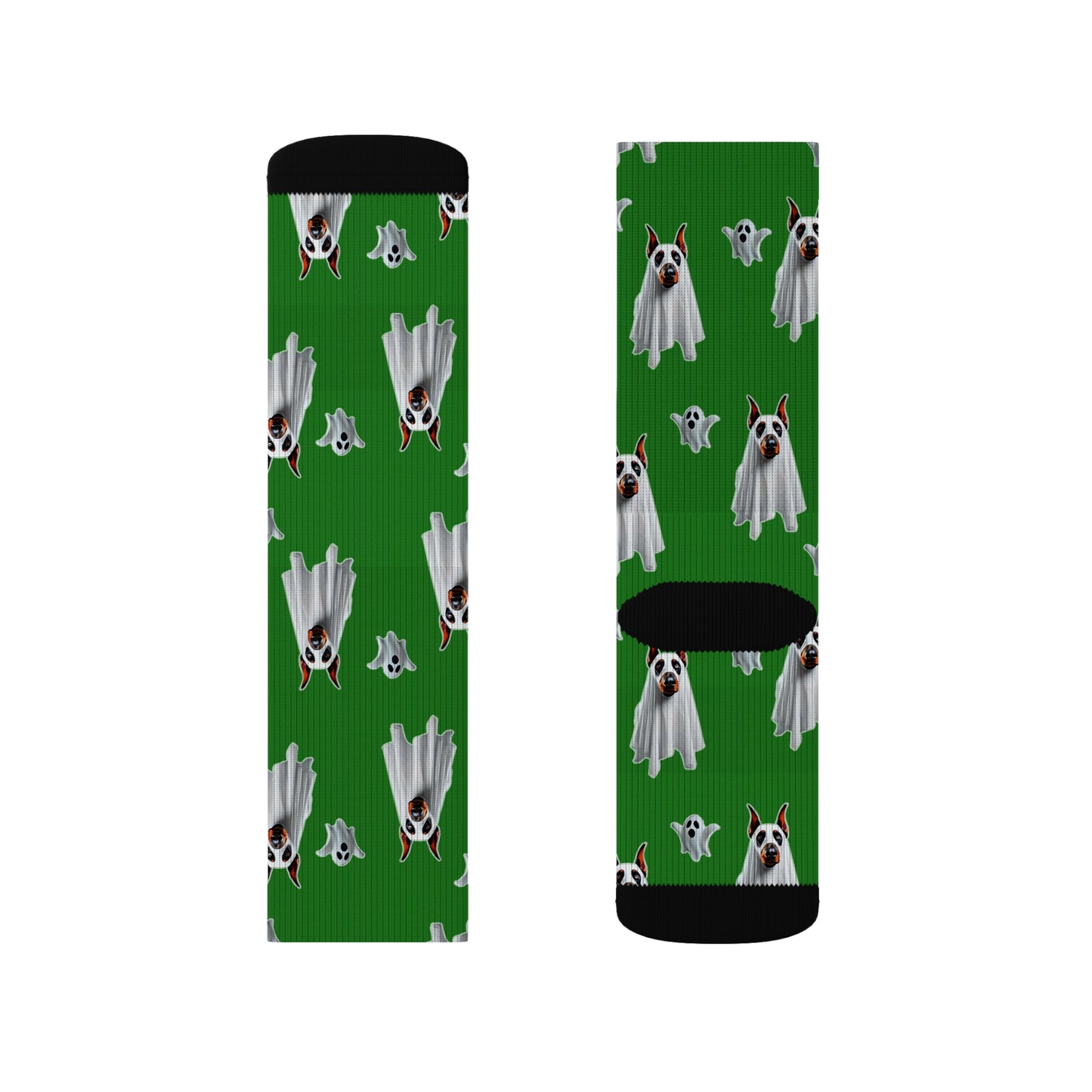 Ghoul Green Doberman Ghost Socks