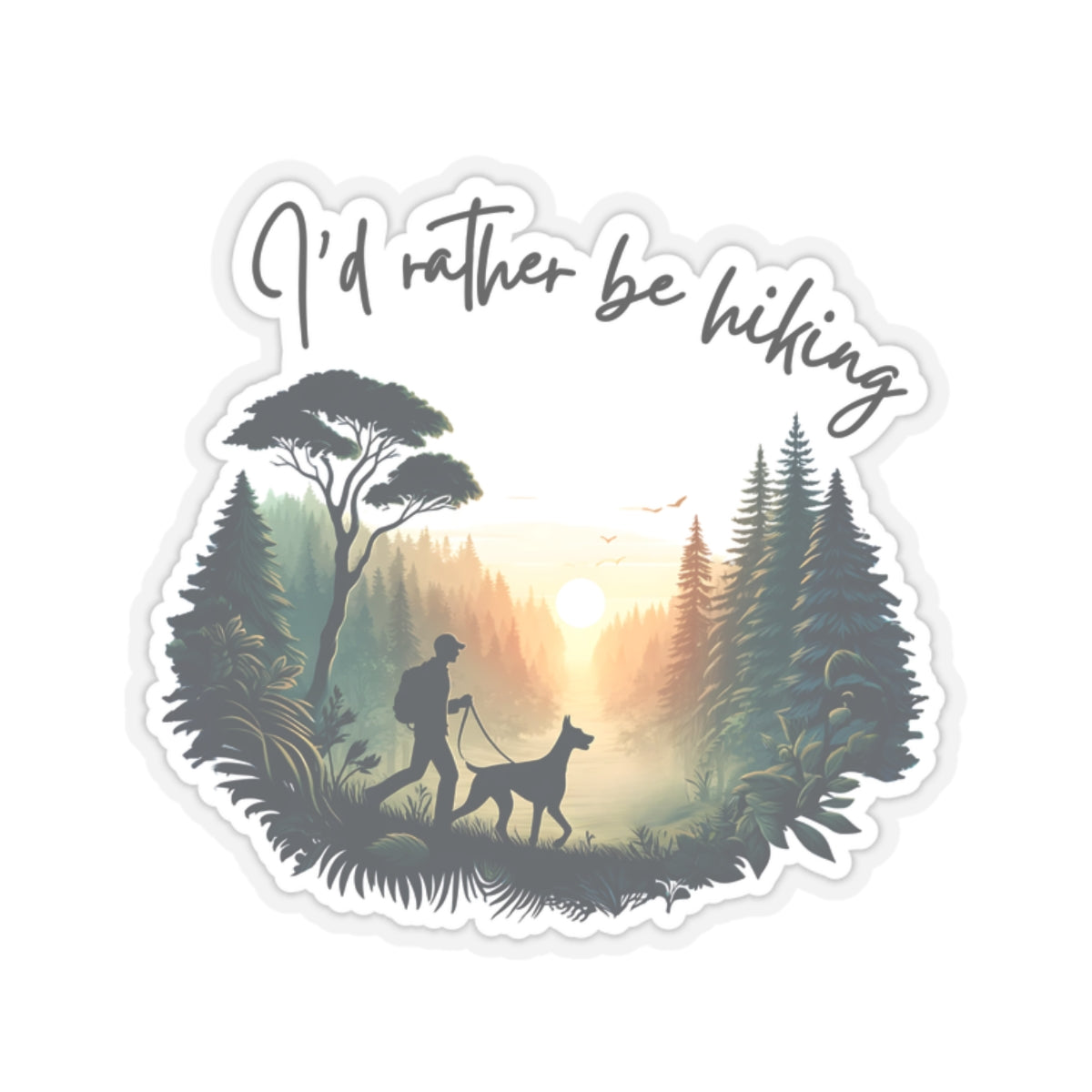 I'd rather be hiking Vinyl Decal