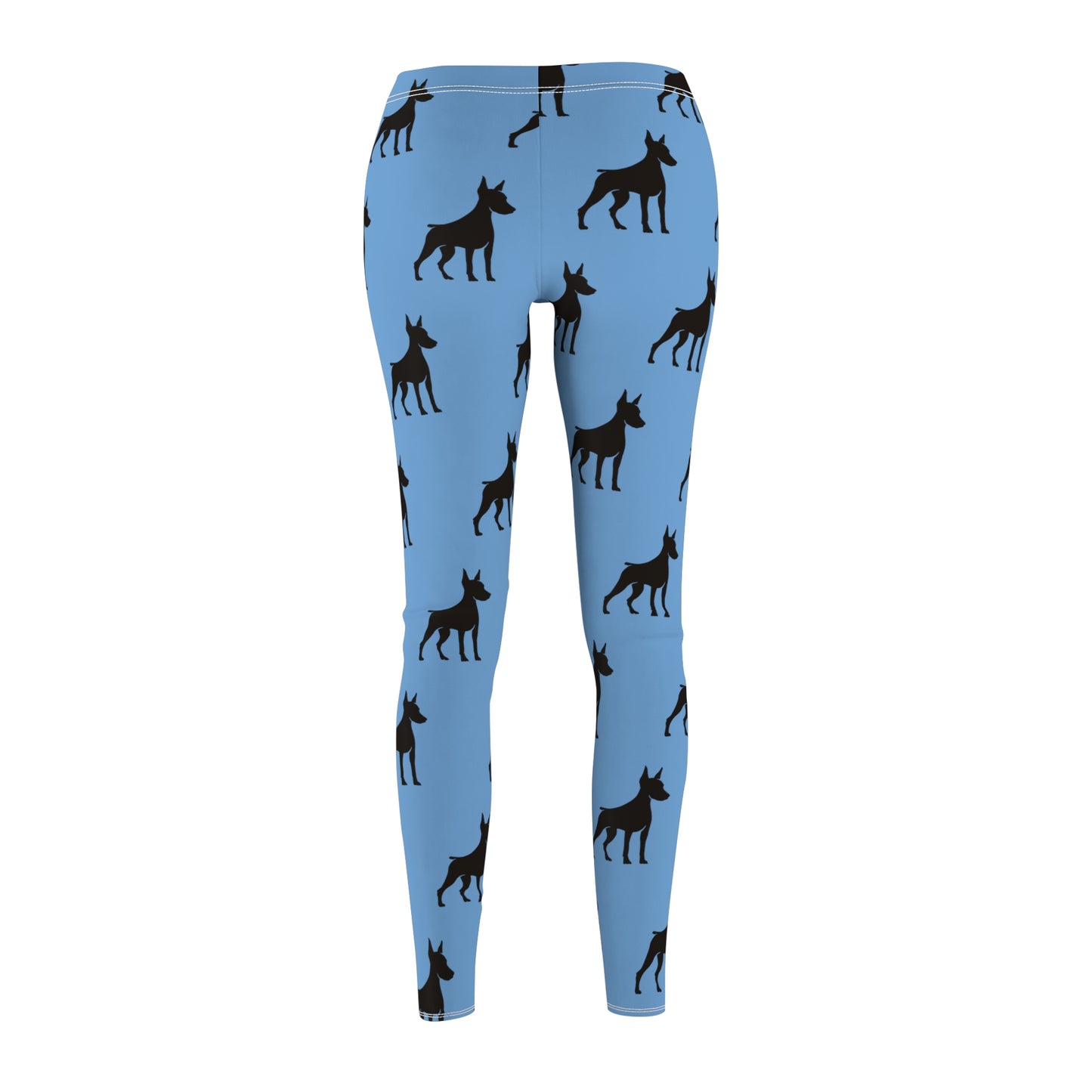 Light Blue Doberman Silhouette Leggings