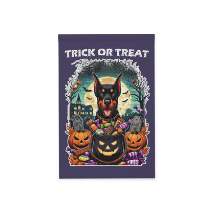 Halloween Dobie Trick or Treat Garden Flag