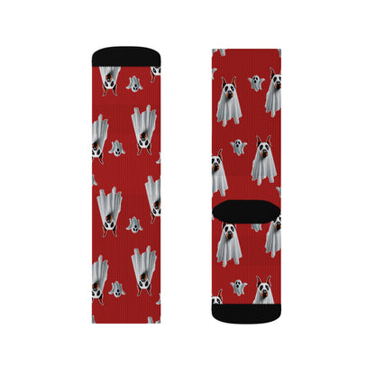 Blood Red Doberman Ghost Socks