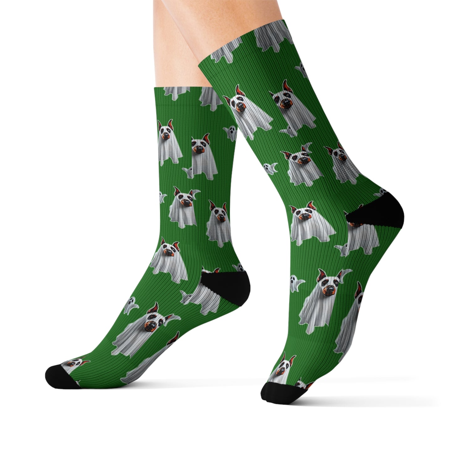 Ghoul Green Doberman Ghost Socks