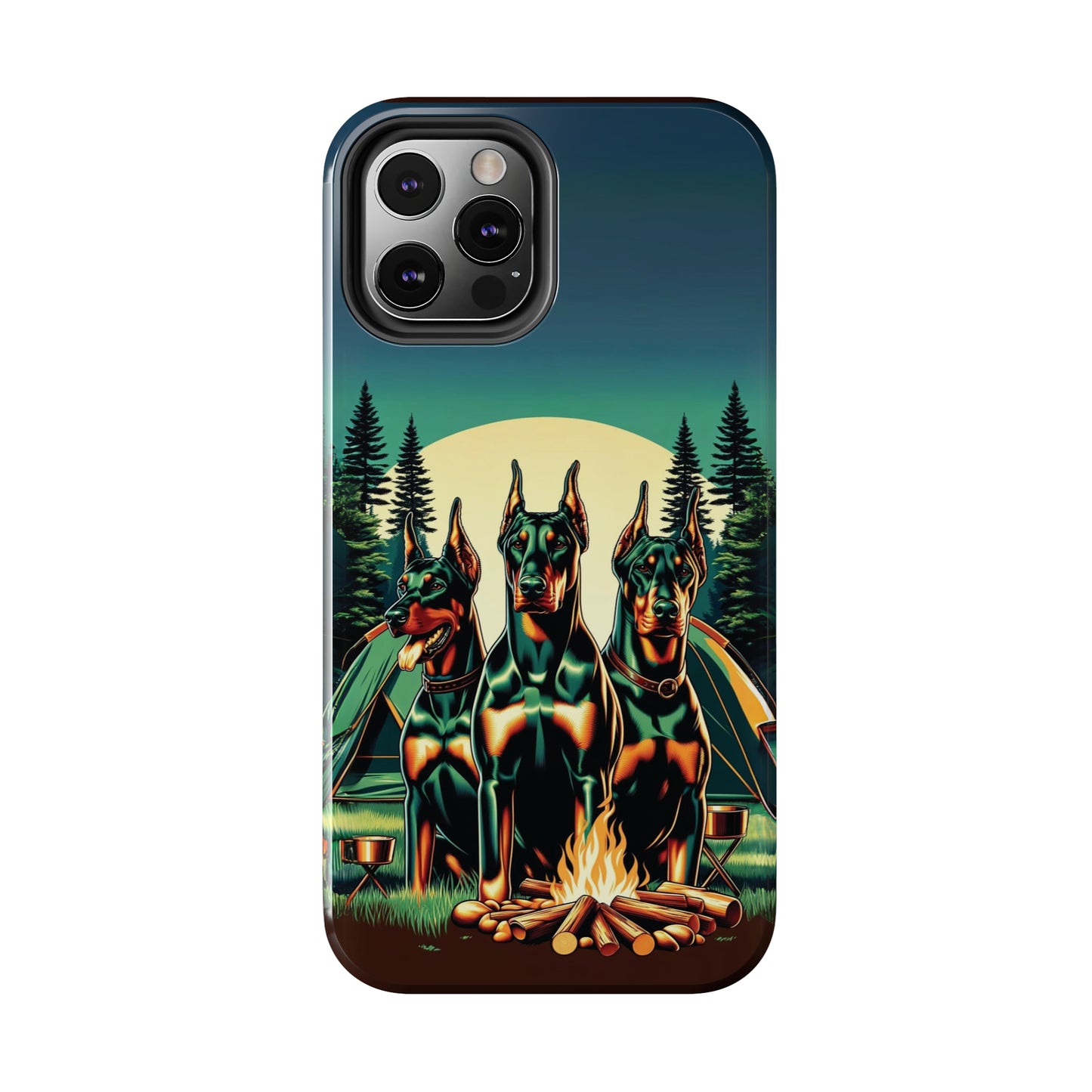 Campfire Dobermans Phone Case